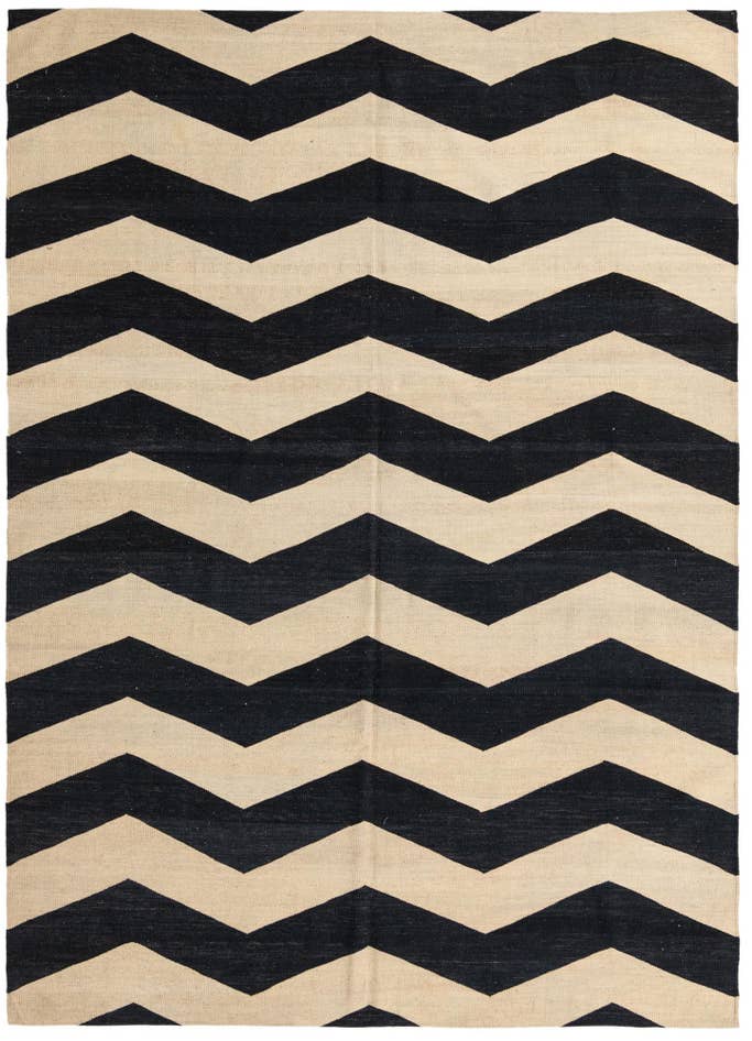 Detail image of 6' 10 x 9' 8 Hand Woven Kilim Modern Wool Rug