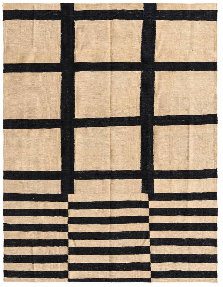 Detail image of 4' 1 x 5' 9 Hand Woven Kilim Modern Wool Rug