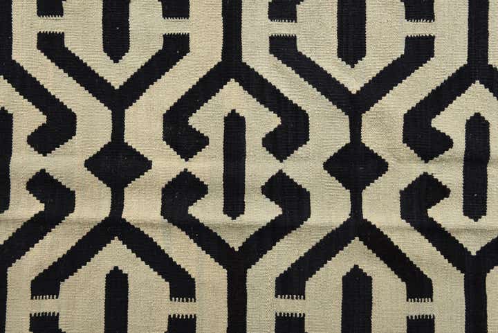 6' 9 x 9' 7 Hand Woven Kilim Modern Wool Rug