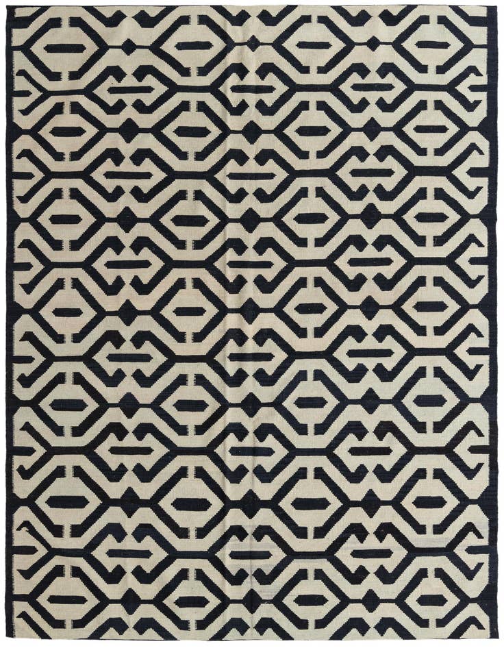 Detail image of 6' 9 x 9' 7 Hand Woven Kilim Modern Wool Rug
