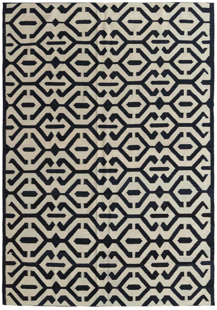 6' 9 x 9' 7 Hand Woven Kilim Modern Wool Rug