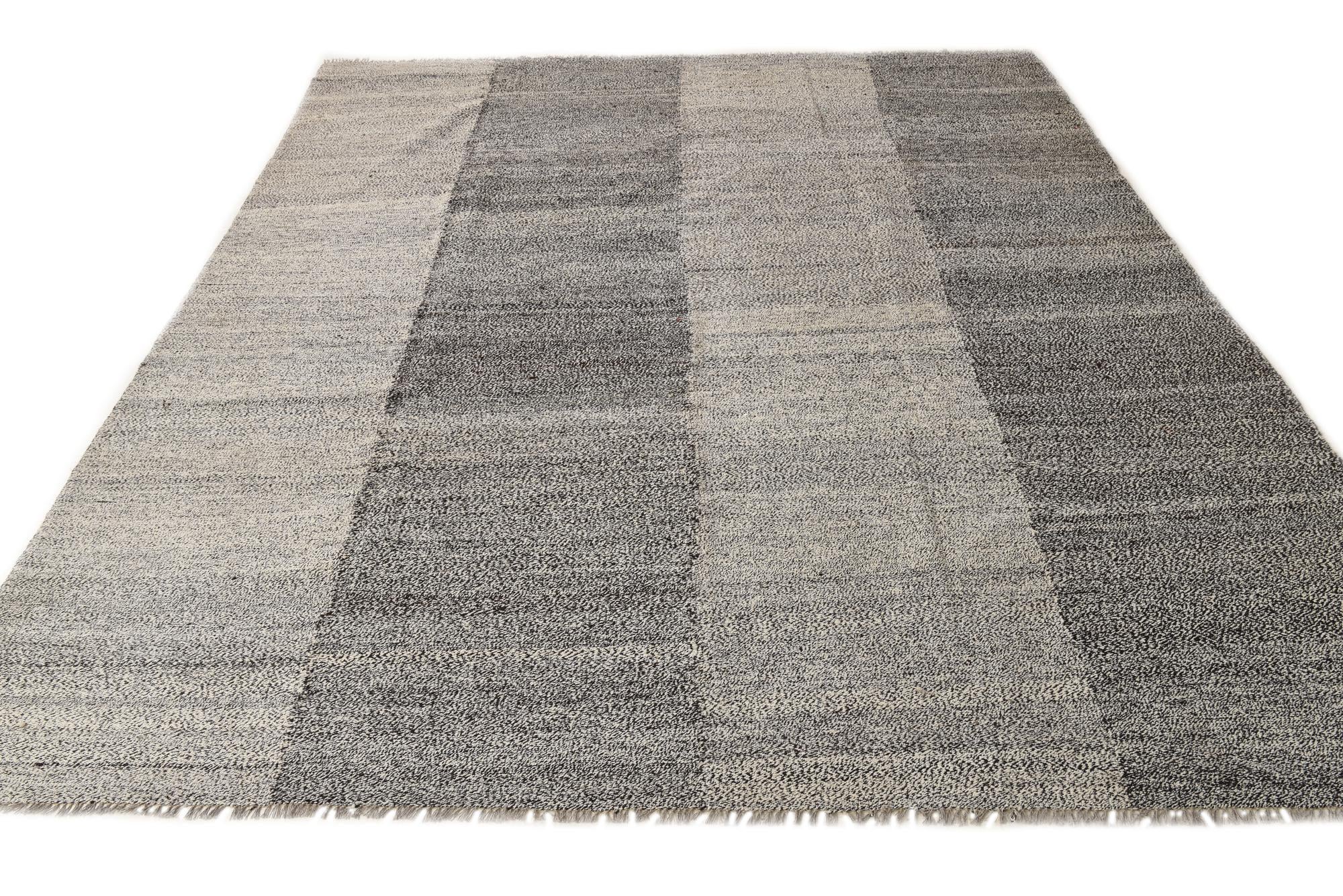 8' 5 x 9' 10 Hand Woven Kilim Modern Wool Rug