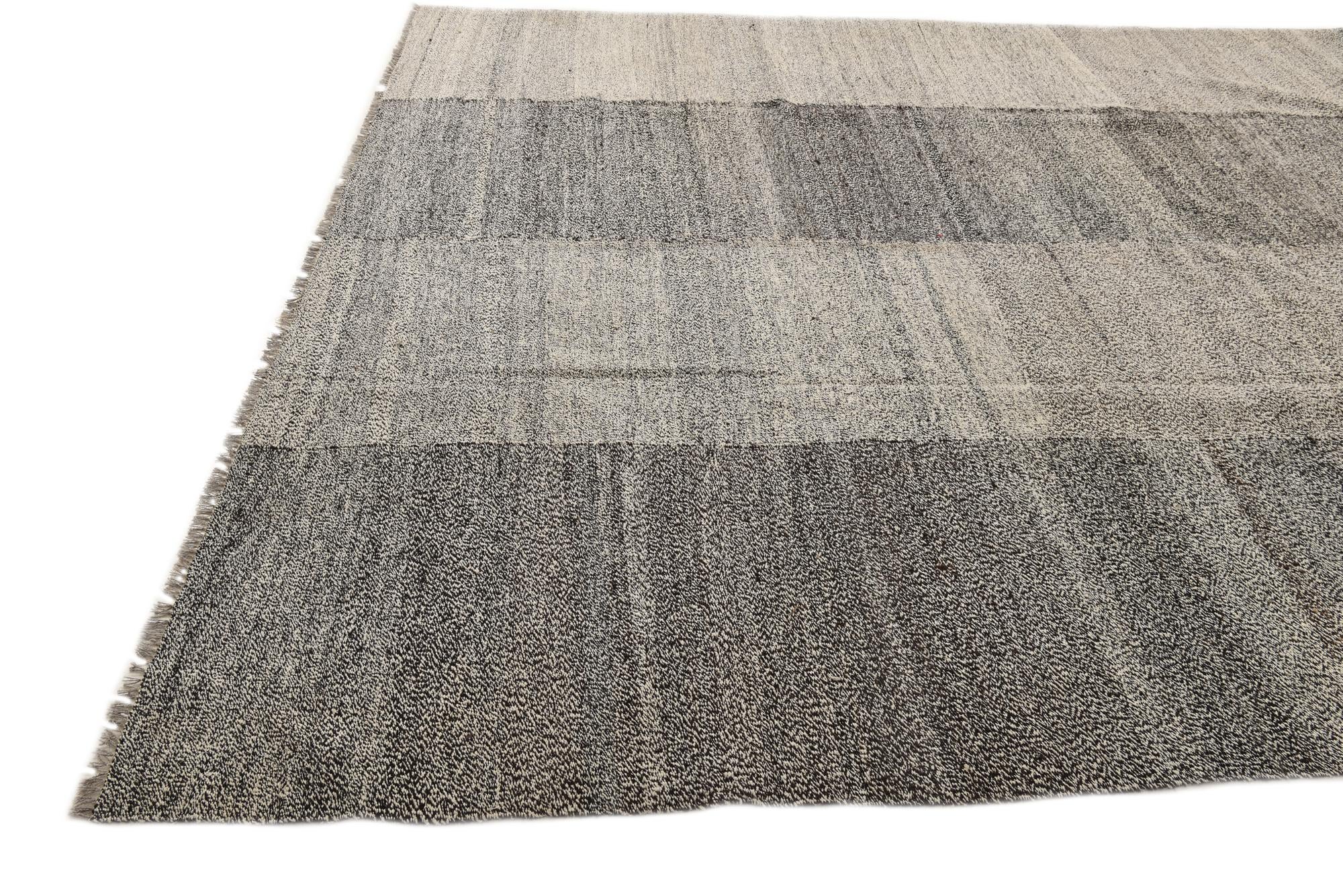 8' 5 x 9' 10 Hand Woven Kilim Modern Wool Rug
