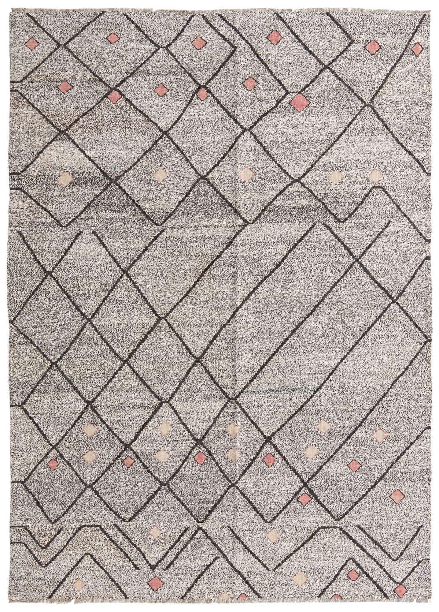 6' 10 x 9' 5 Hand Woven Kilim Modern Wool Rug
