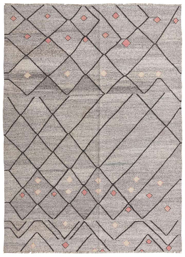 6' 10 x 9' 5 Hand Woven Kilim Modern Wool Rug
