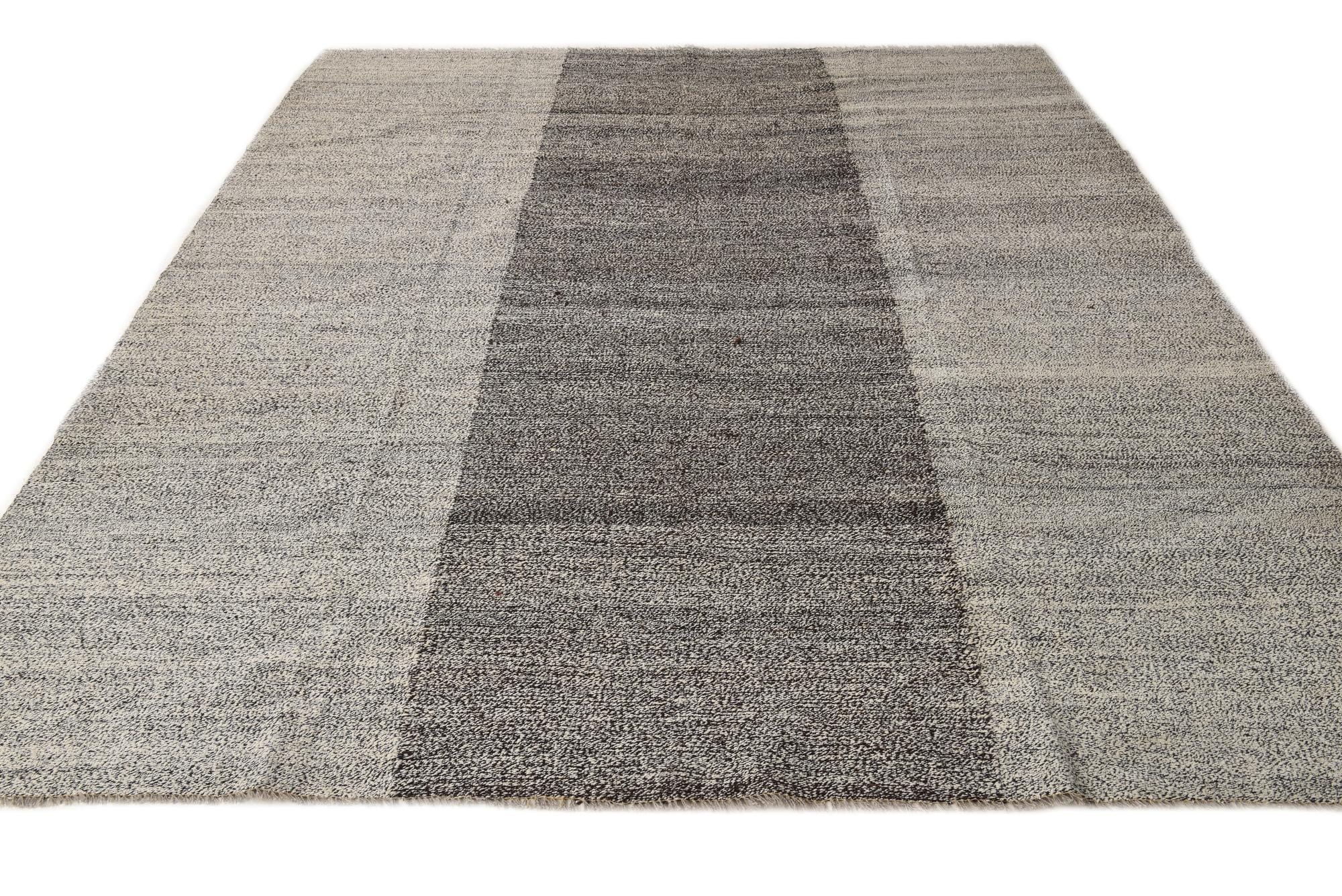 8' 1 x 9' 7 Hand Woven Kilim Modern Wool Rug