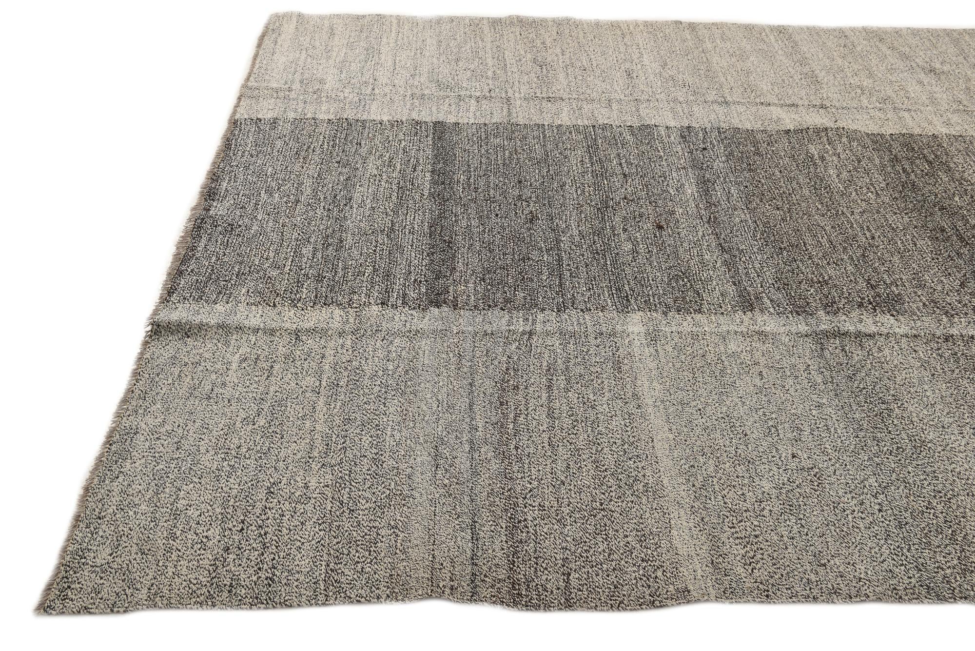 8' 1 x 9' 7 Hand Woven Kilim Modern Wool Rug