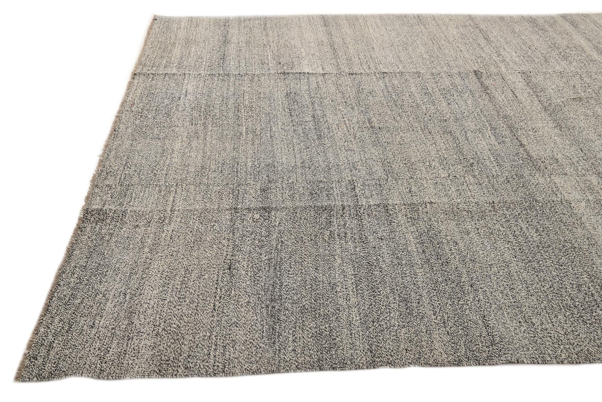 9' x 11' 9 Hand Woven Kilim Modern Wool Rug