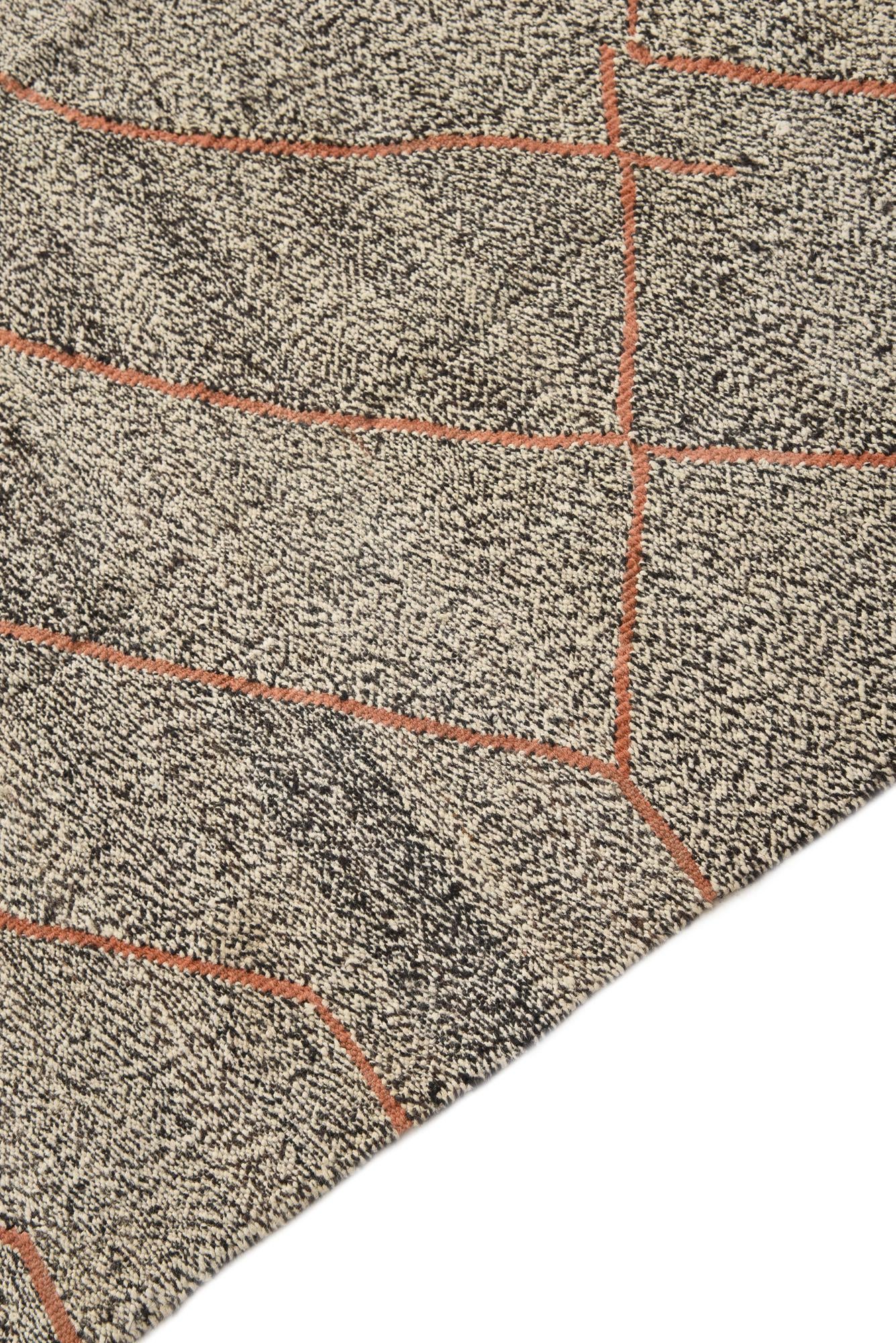 6' 3 x 9' 2 Hand Woven Kilim Modern Wool Rug