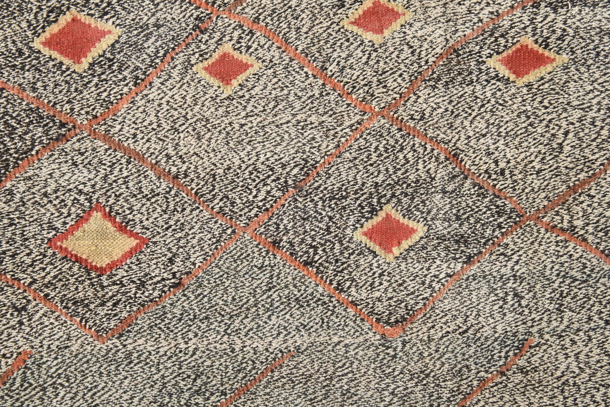 6' 3 x 9' 2 Hand Woven Kilim Modern Wool Rug