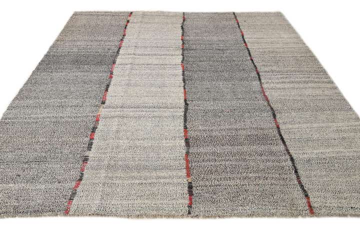 8' 6 x 9' 9 Hand Woven Kilim Modern Wool Rug