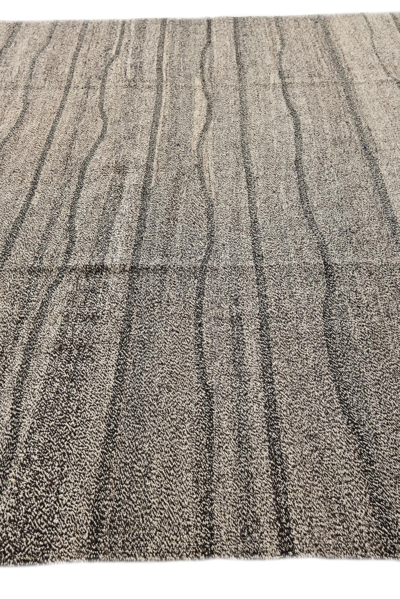 8' 8 x 10' Hand Woven Kilim Modern Wool Rug