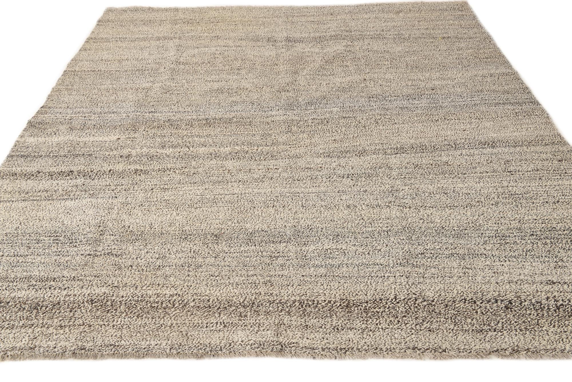 8' 1 x 9' 3 Hand Woven Kilim Modern Wool Rug