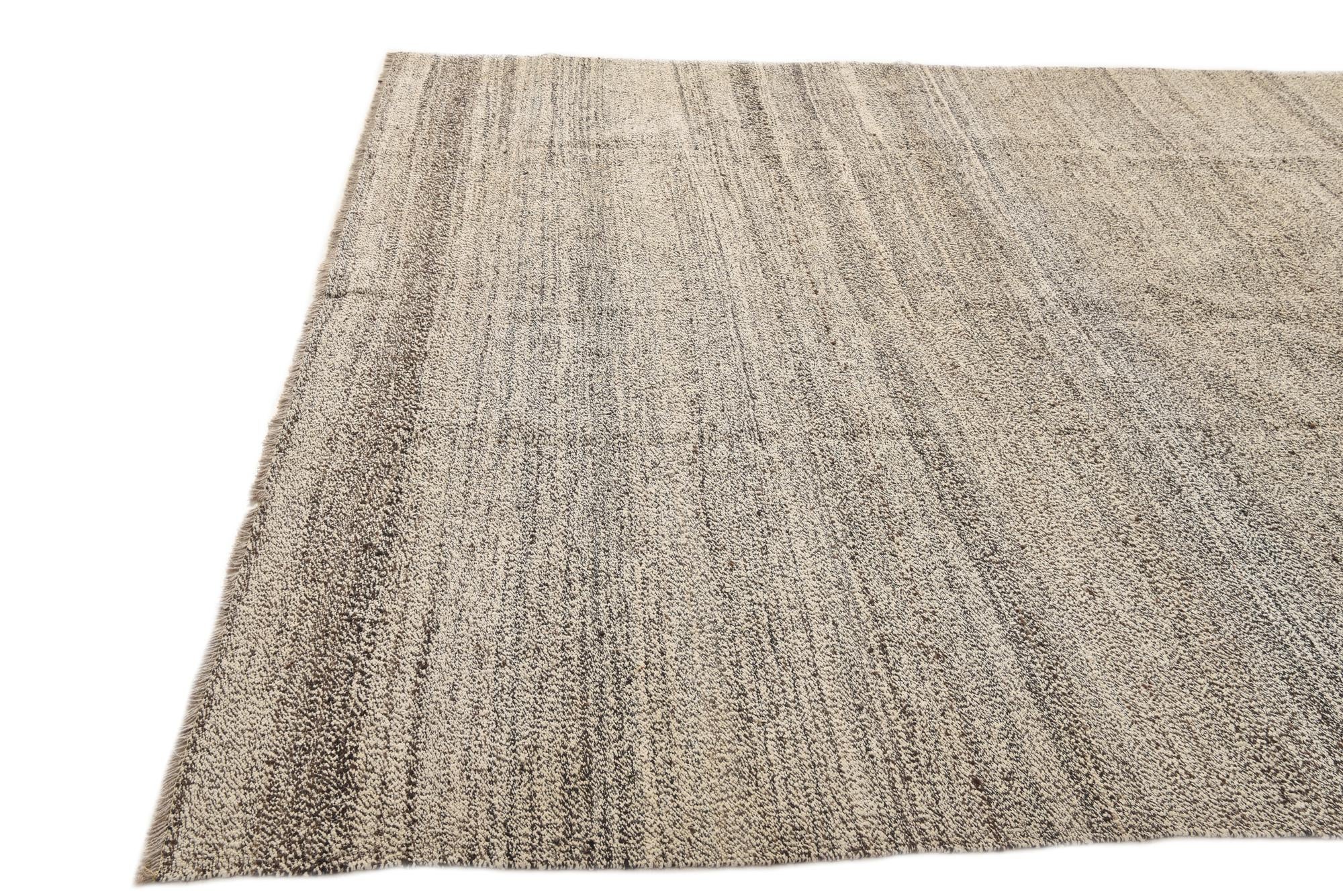 8' 1 x 9' 3 Hand Woven Kilim Modern Wool Rug