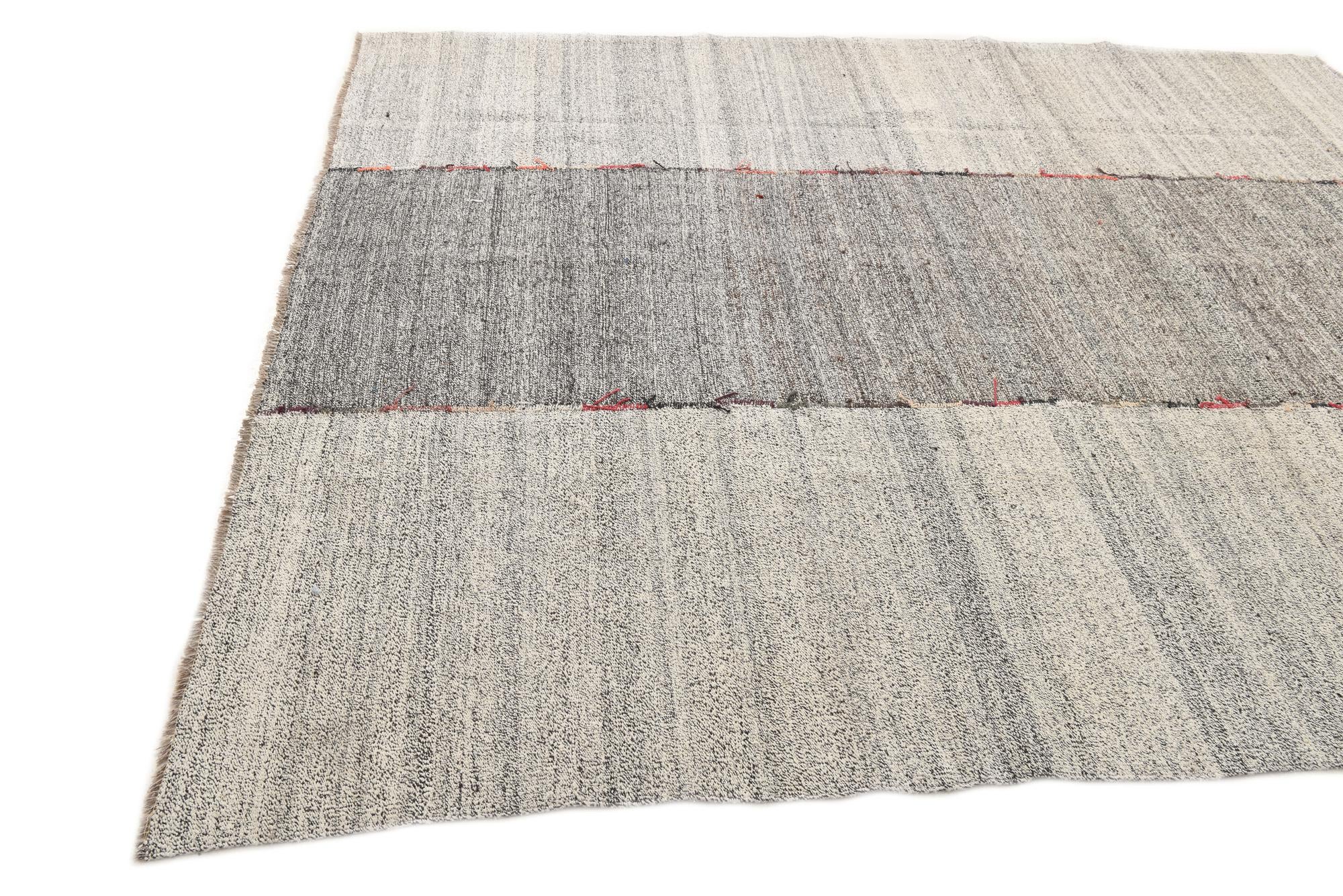 8' 2 x 9' 8 Hand Woven Kilim Modern Wool Rug