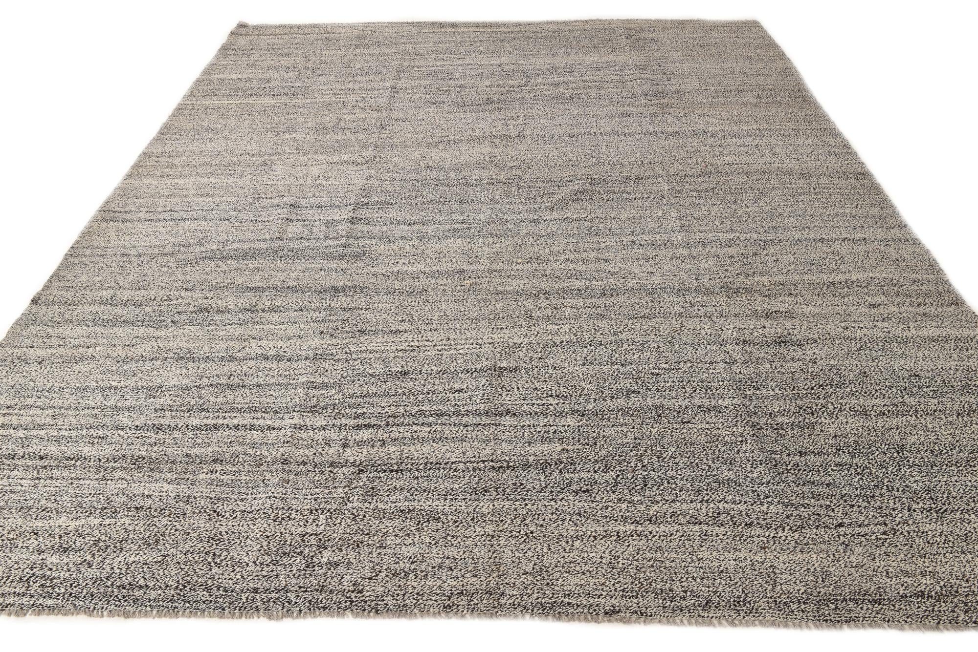 9' 3 x 11' 5 Hand Woven Kilim Modern Wool Rug