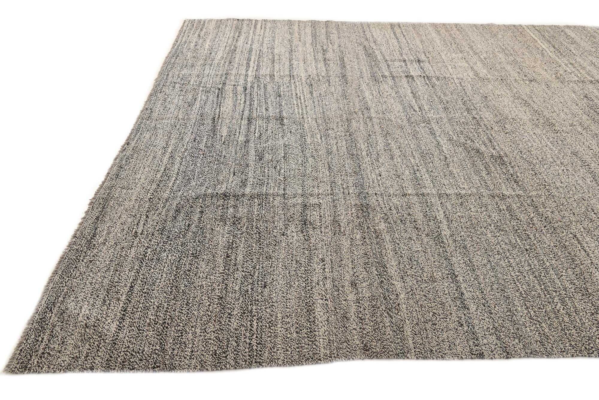 9' 3 x 11' 5 Hand Woven Kilim Modern Wool Rug