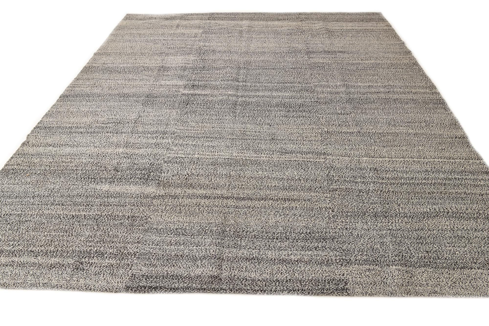 9' 1 x 11' 1 Hand Woven Kilim Modern Wool Rug
