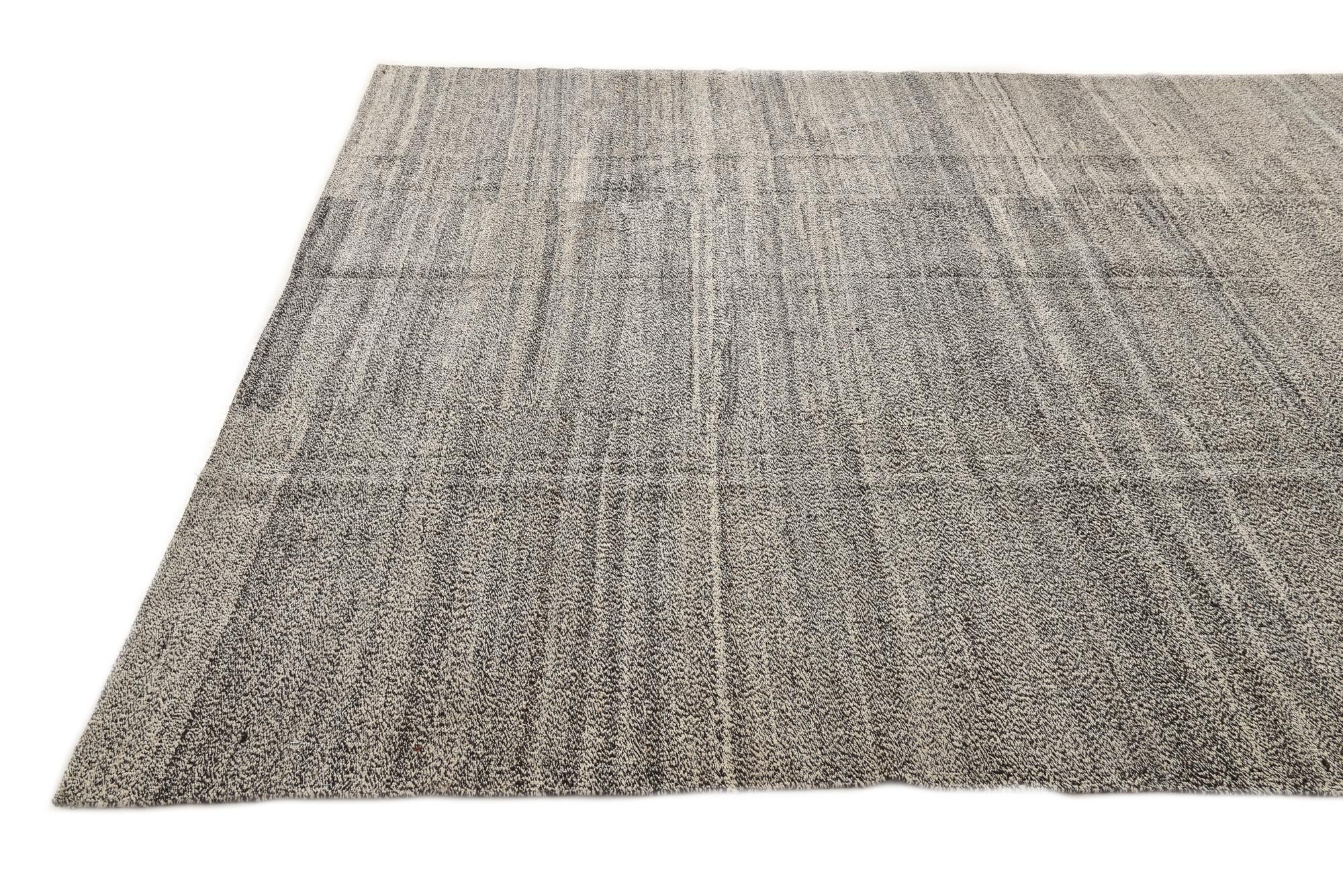 9' 1 x 11' 1 Hand Woven Kilim Modern Wool Rug