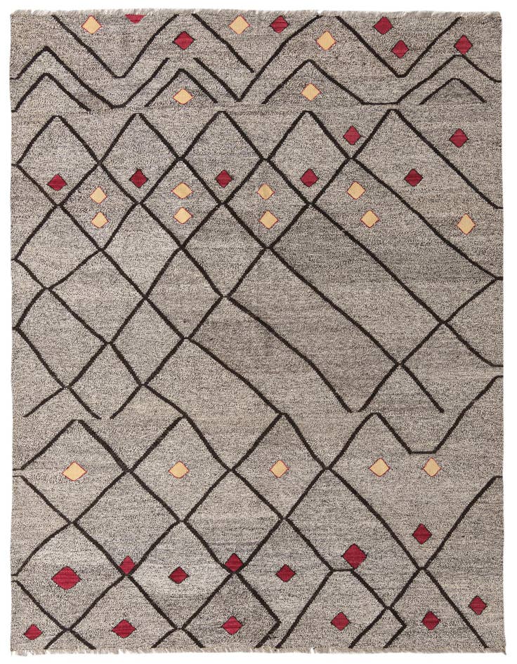 Detail image of 7' 4 x 9' 5 Hand Woven Kilim Modern Wool Rug