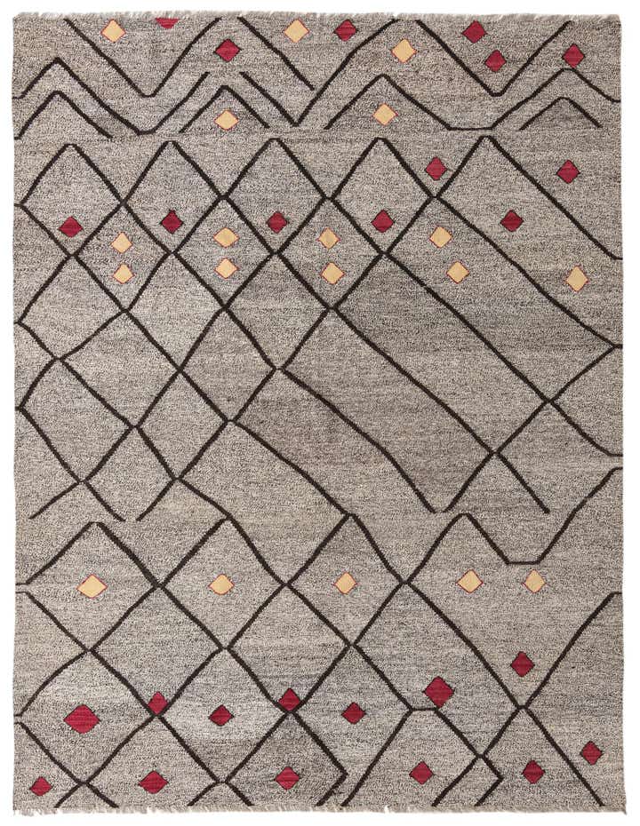 7' 4 x 9' 5 Hand Woven Kilim Modern Wool Rug
