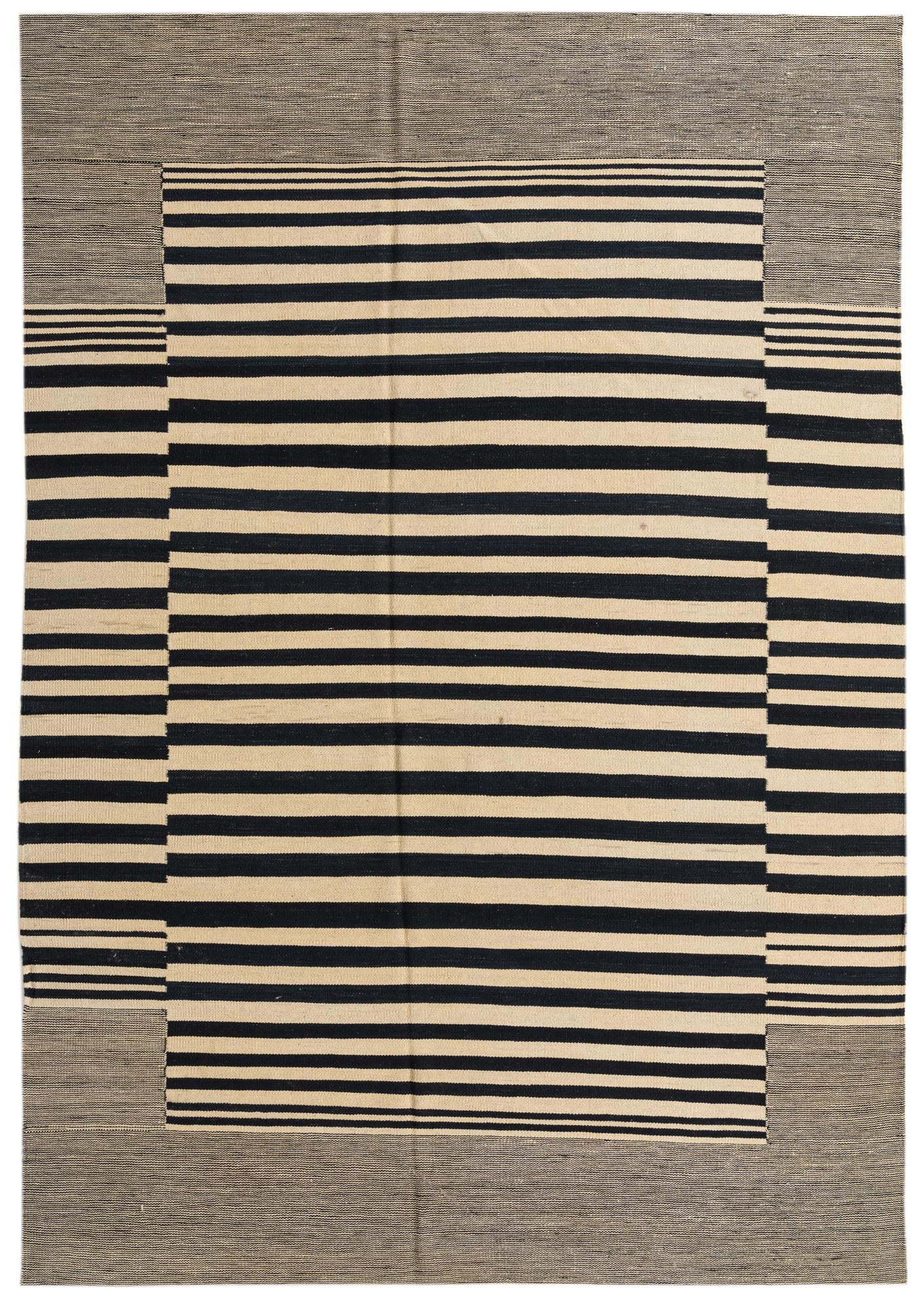 6' 6 x 9' 7 Hand Woven Kilim Modern Wool Rug