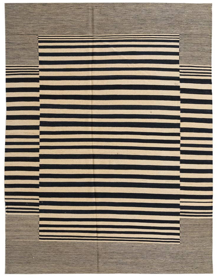 Detail image of 6' 6 x 9' 7 Hand Woven Kilim Modern Wool Rug