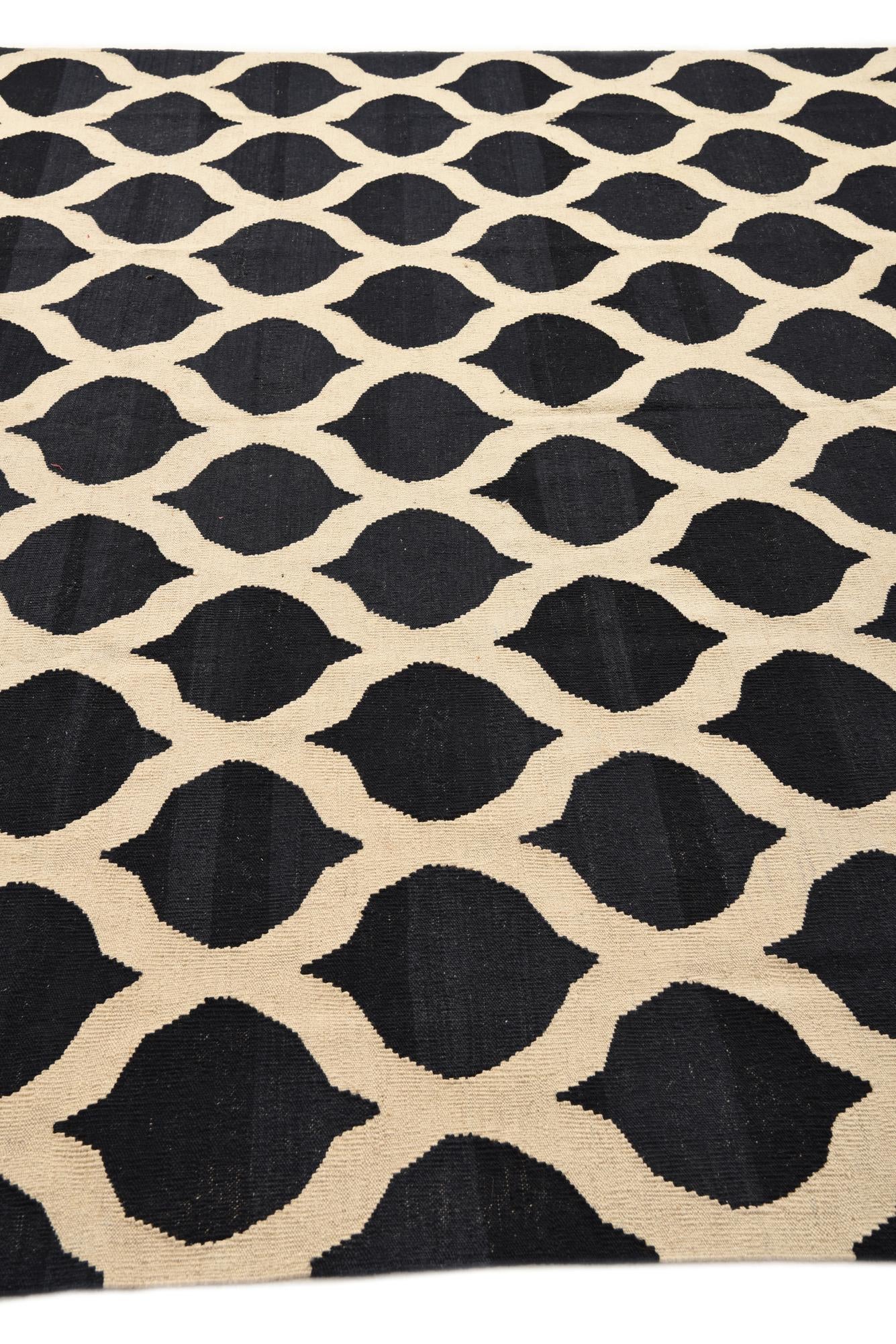 8' 7 x 9' 6 Hand Woven Kilim Modern Wool Rug