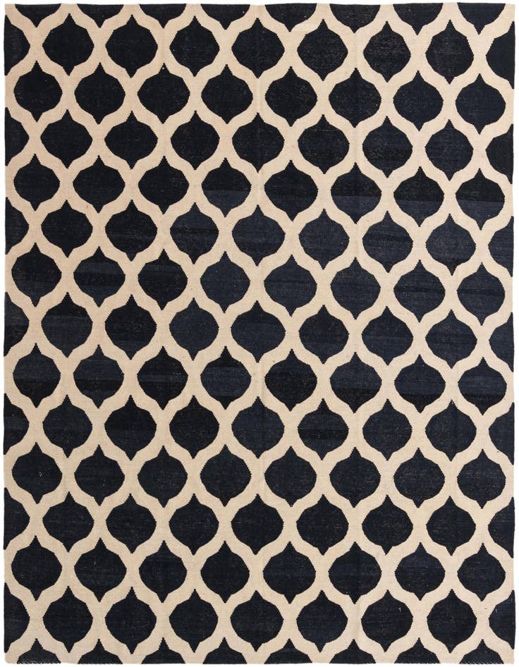 Detail image of 8' 7 x 9' 6 Hand Woven Kilim Modern Wool Rug