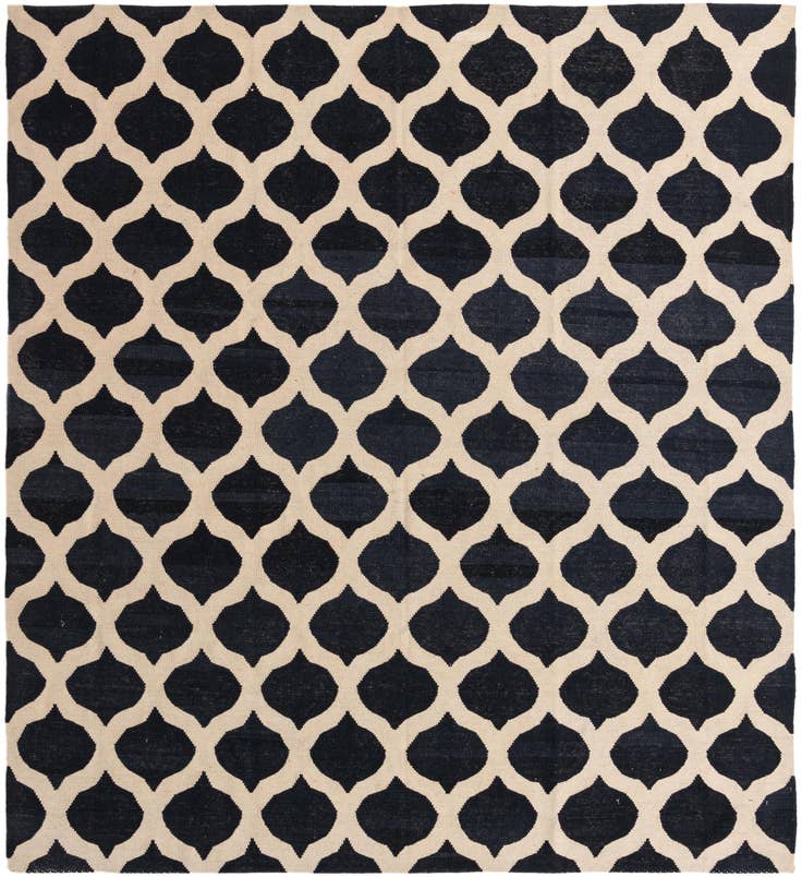 Detail image of 8' 7 x 9' 6 Hand Woven Kilim Modern Wool Rug
