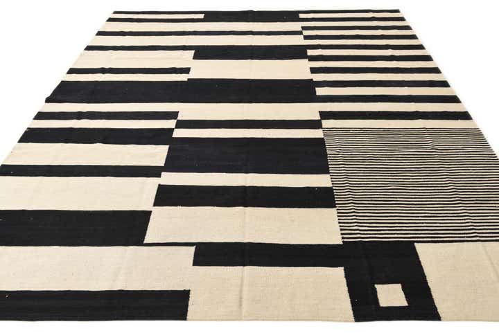 8' 6 x 9' 9 Hand Woven Kilim Modern Wool Rug