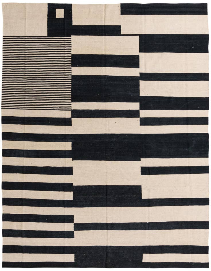Detail image of 8' 6 x 9' 9 Hand Woven Kilim Modern Wool Rug