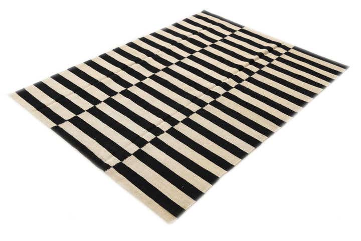 4' 4 x 5' 11 Hand Woven Kilim Modern Wool Rug