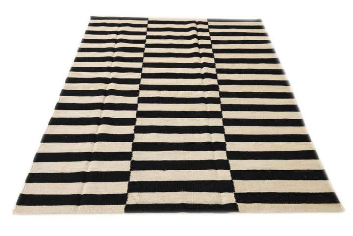 4' 4 x 5' 11 Hand Woven Kilim Modern Wool Rug