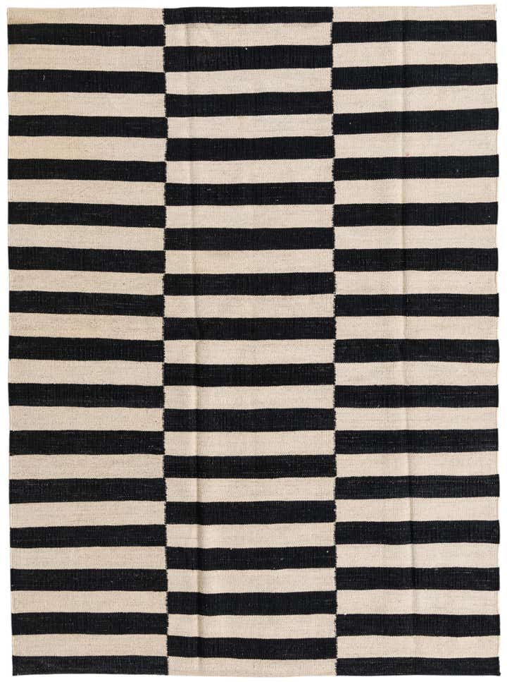 4' 4 x 5' 11 Hand Woven Kilim Modern Wool Rug
