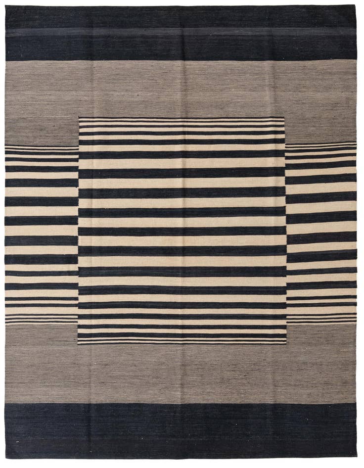 Detail image of 6' 10 x 9' 8 Hand Woven Kilim Modern Wool Rug