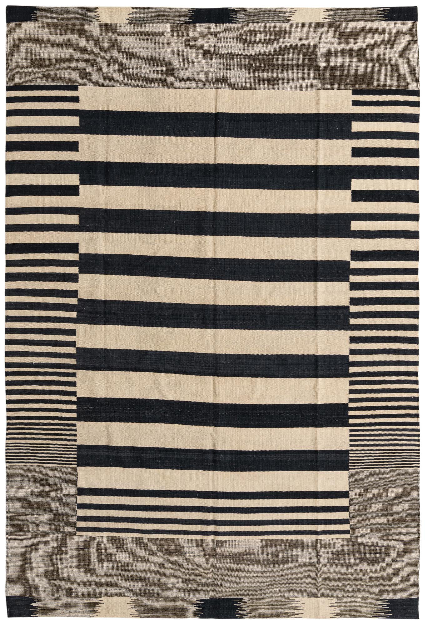 6' 8 x 9' 10 Hand Woven Kilim Modern Wool Rug