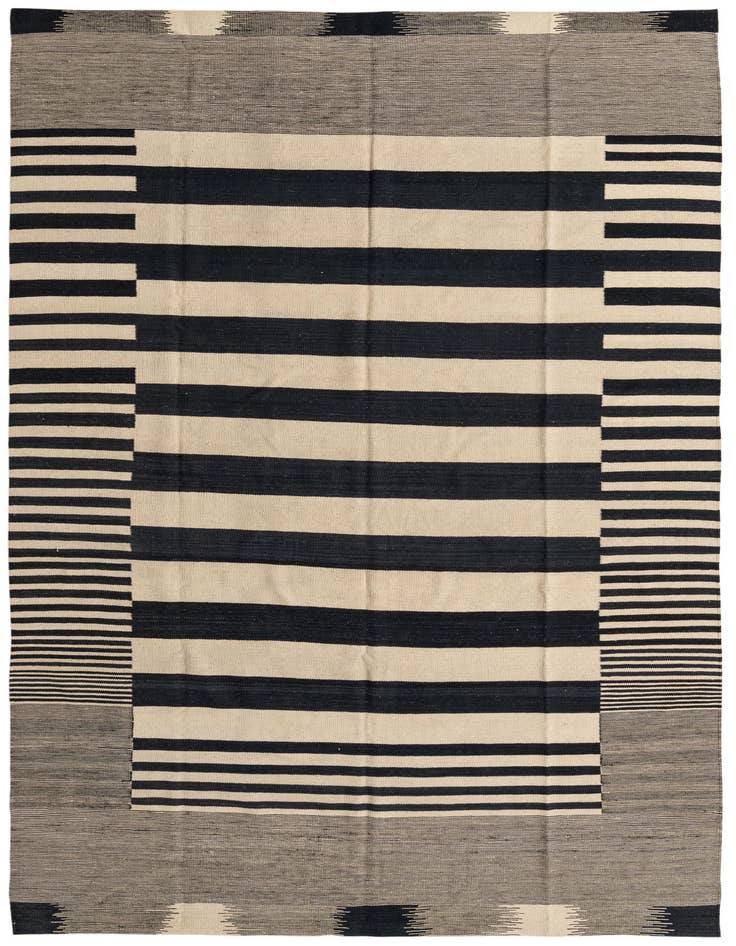 Detail image of 6' 8 x 9' 10 Hand Woven Kilim Modern Wool Rug