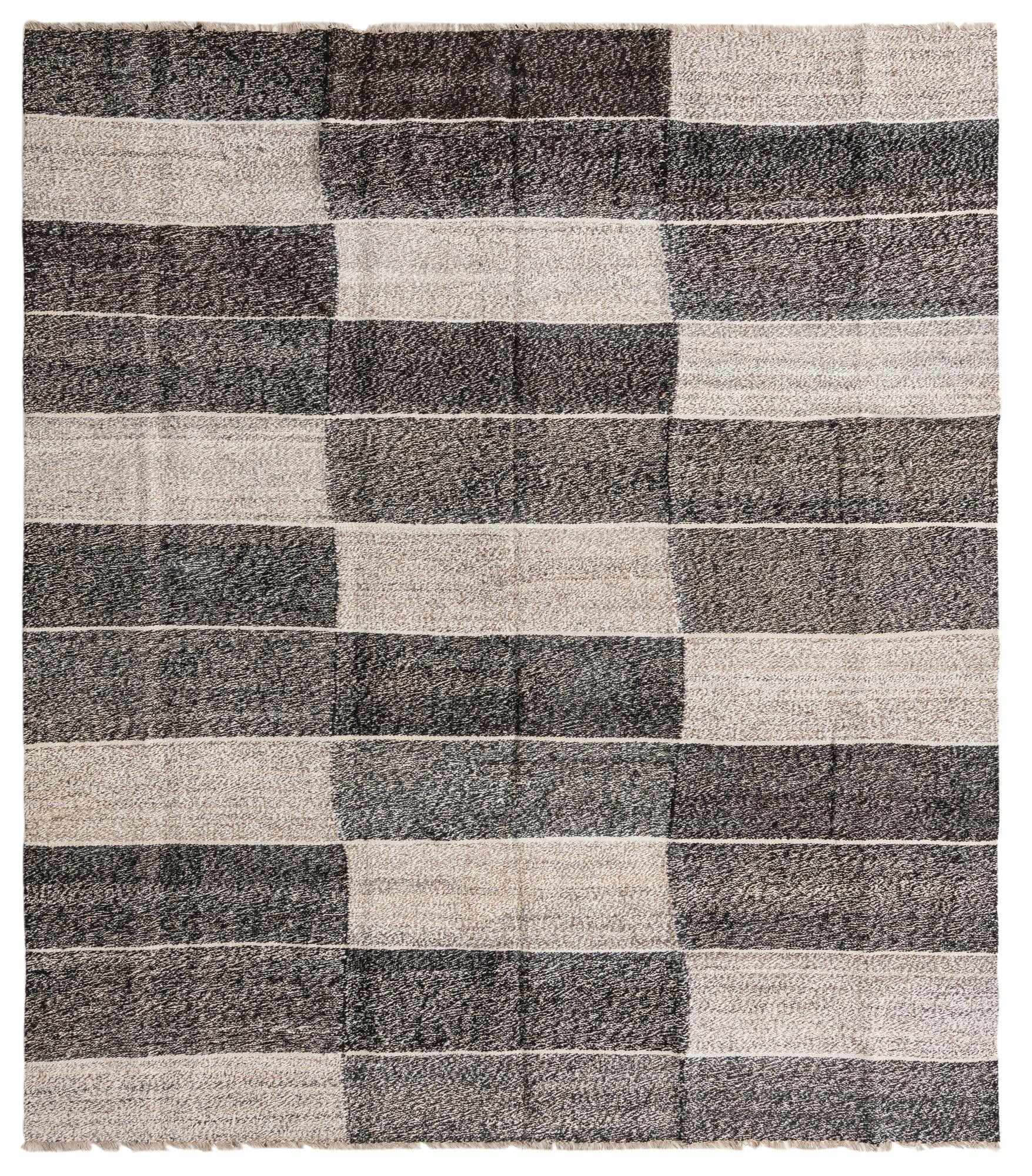 8' 1 x 9' 3 Hand Woven Kilim Modern Wool Rug