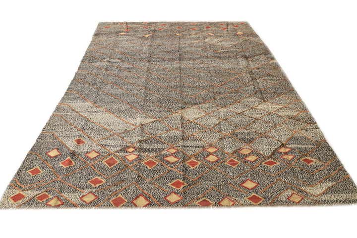 6' 11 x 9' 8 Hand Woven Kilim Modern Wool Rug