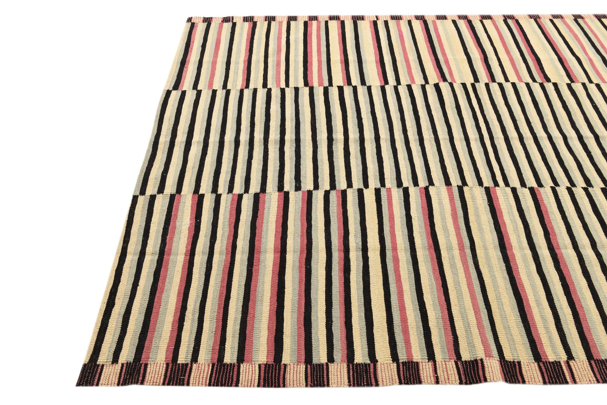 5' 10 x 7' 9 Hand Woven Kilim Modern Wool Rug