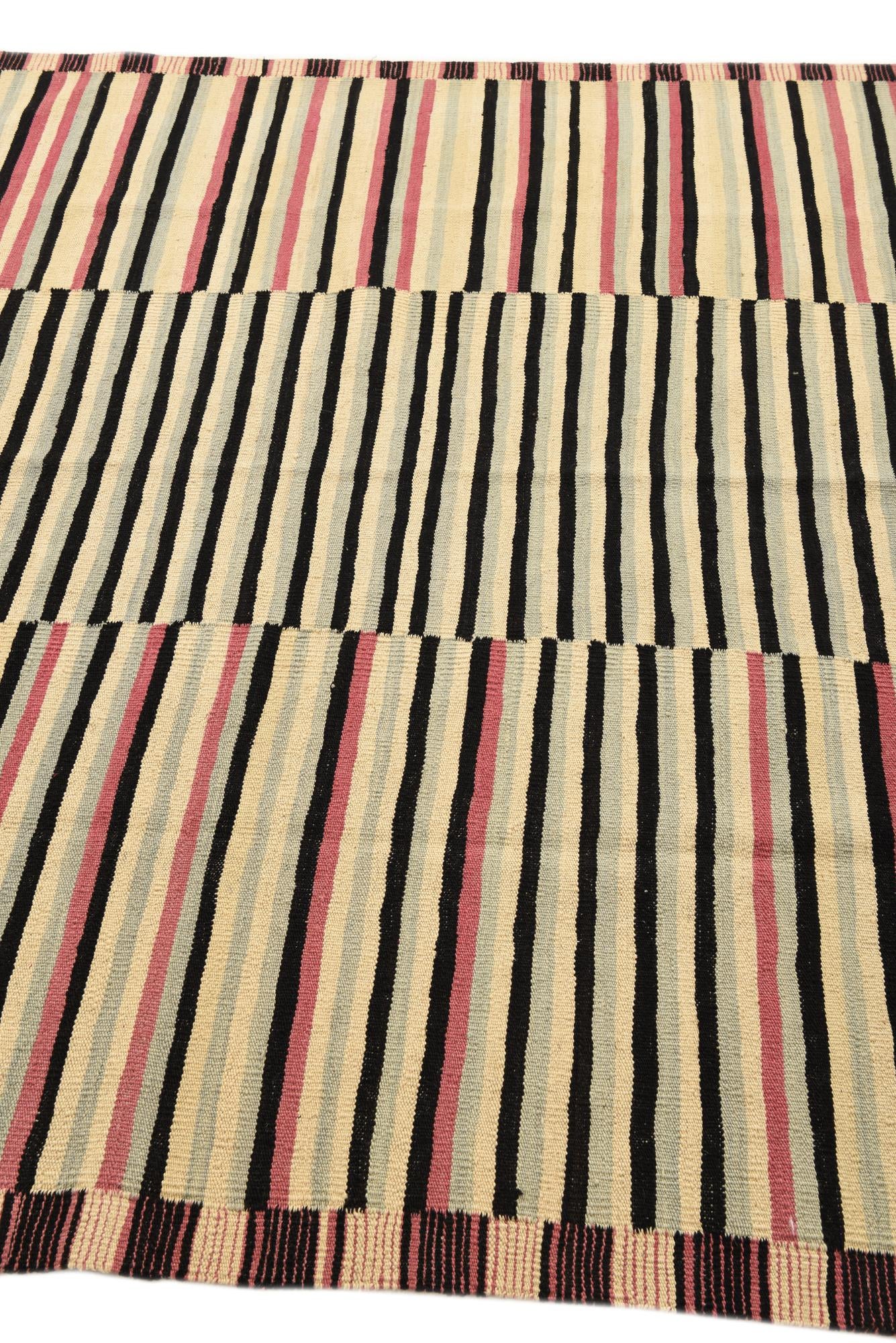 5' 10 x 7' 9 Hand Woven Kilim Modern Wool Rug