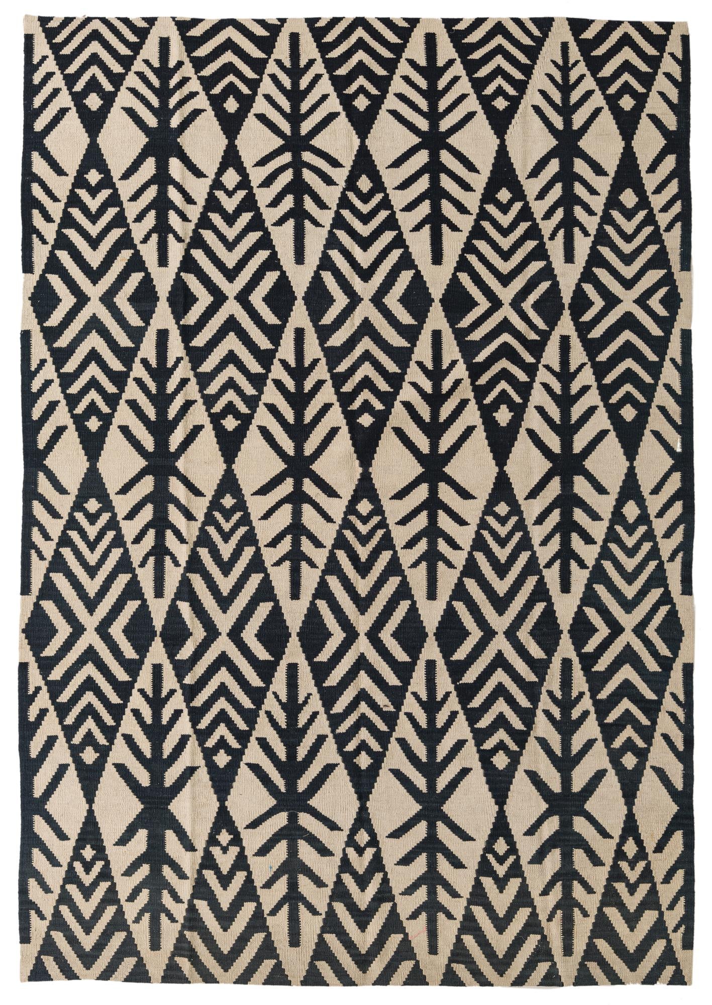 6' x 8' 6 Hand Woven Kilim Modern Wool Rug