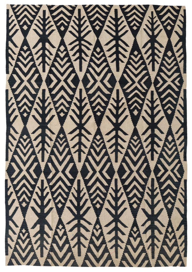 Detail image of 6' x 8' 6 Hand Woven Kilim Modern Wool Rug
