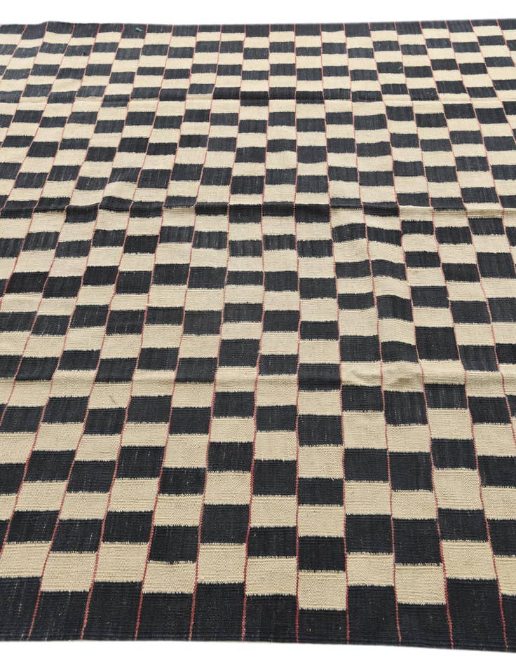 Detail image of 6' 9 x 9' 5  Hand Woven Kilim Modern Wool Rug