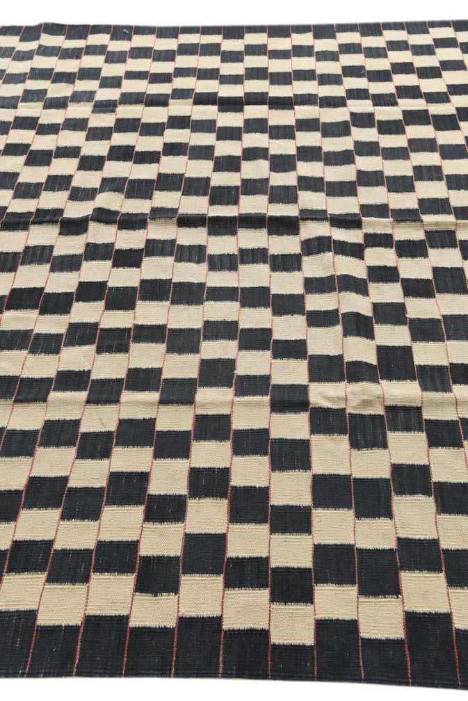6' 9 x 9' 5 Hand Woven Kilim Modern Wool Rug
