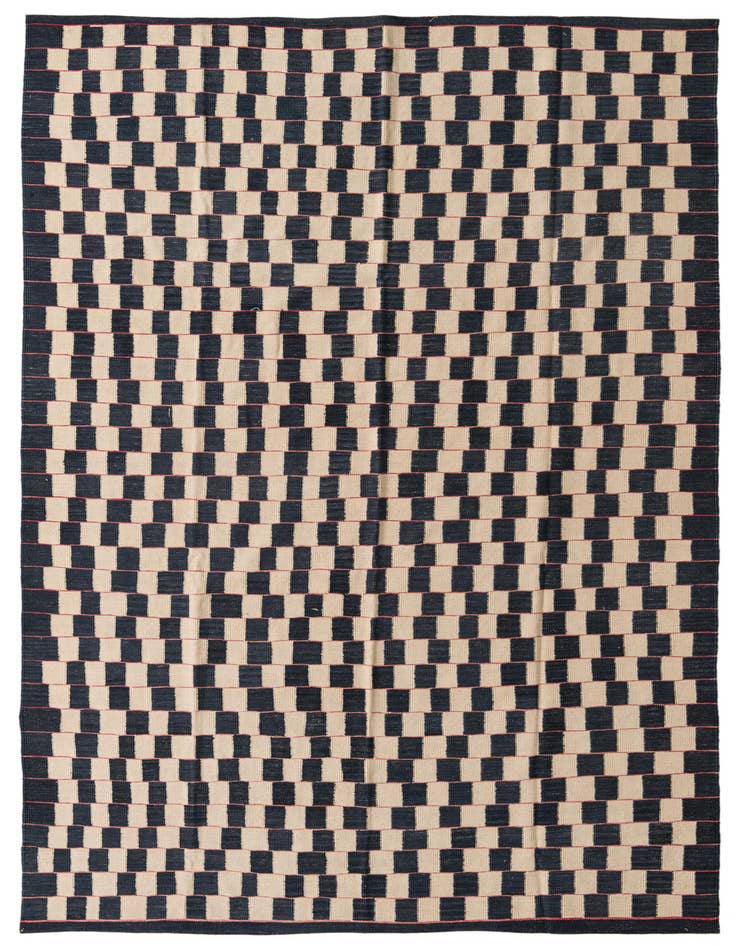 Detail image of 6' 9 x 9' 5 Hand Woven Kilim Modern Wool Rug
