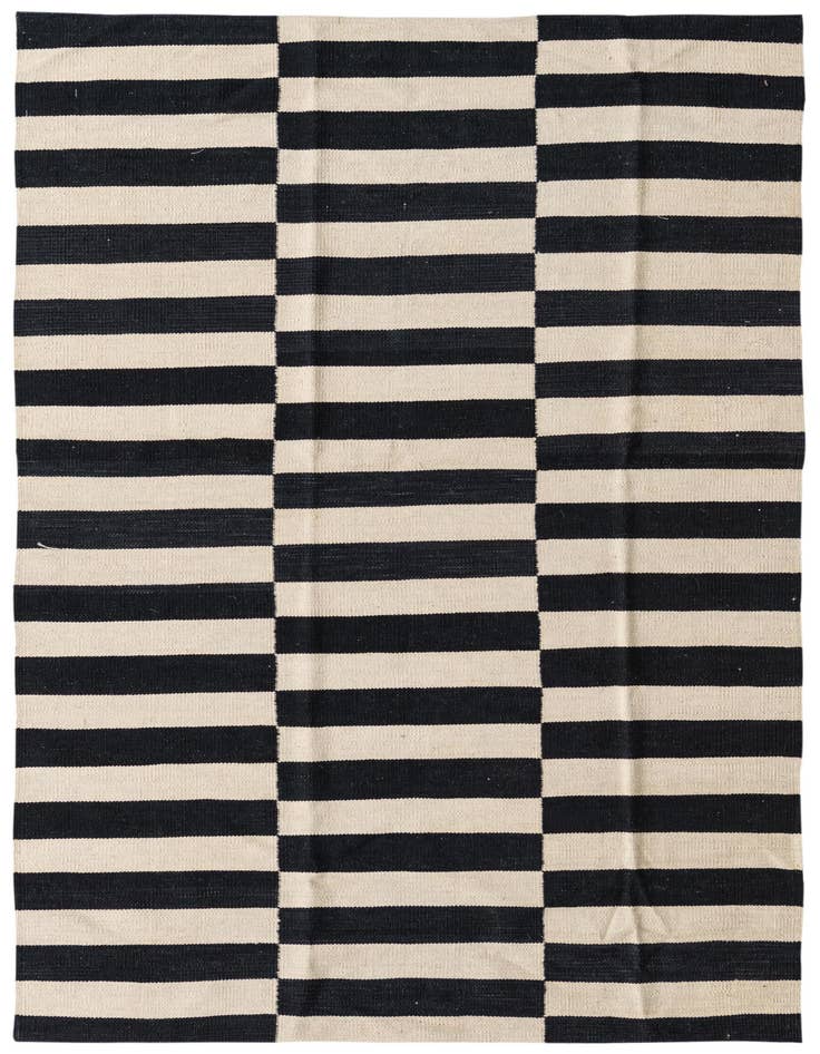 Detail image of 4' 1 x 5' 10 Hand Woven Kilim Modern Wool Rug