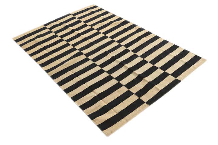 4' 1 x 5' 10 Hand Woven Kilim Modern Wool Rug