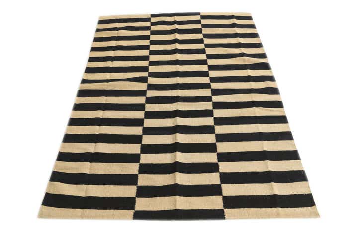 4' 1 x 5' 10 Hand Woven Kilim Modern Wool Rug